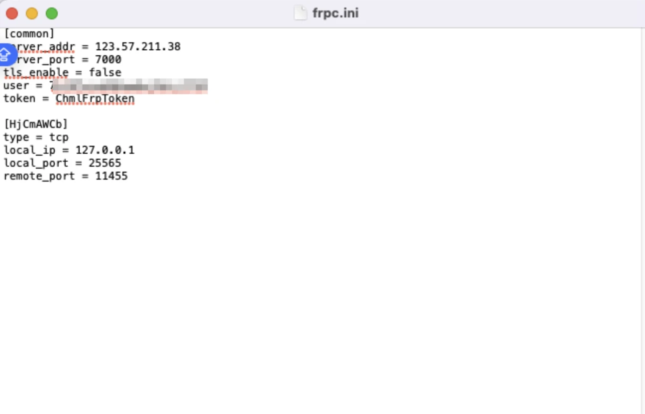 frpc.ini文件内